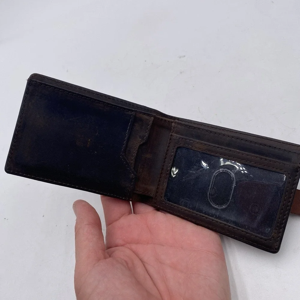 Serman Brands Wallet Dark Brown RFID Blocking Front‎ Back Pocket VGC